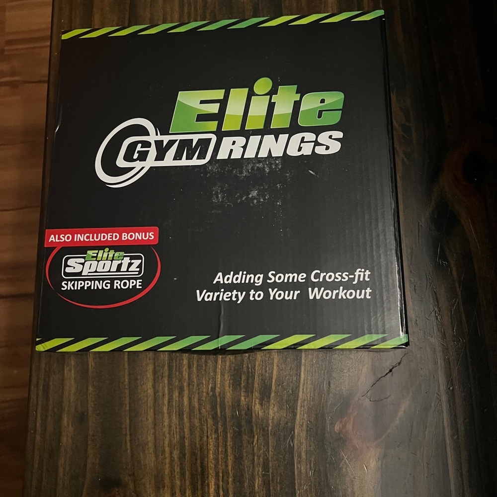 Elite Gym Rings with Bonus Skipping Rope‎ Cross fit